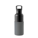 Black-Metallic Grey 16 Oz, HYDY - Water bottles, 18/8 (304) Stainless Steel, BPA Free, Reusable