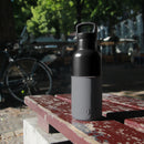 Black-Metallic Grey 16 Oz, HYDY - Water bottles, 18/8 (304) Stainless Steel, BPA Free, Reusable