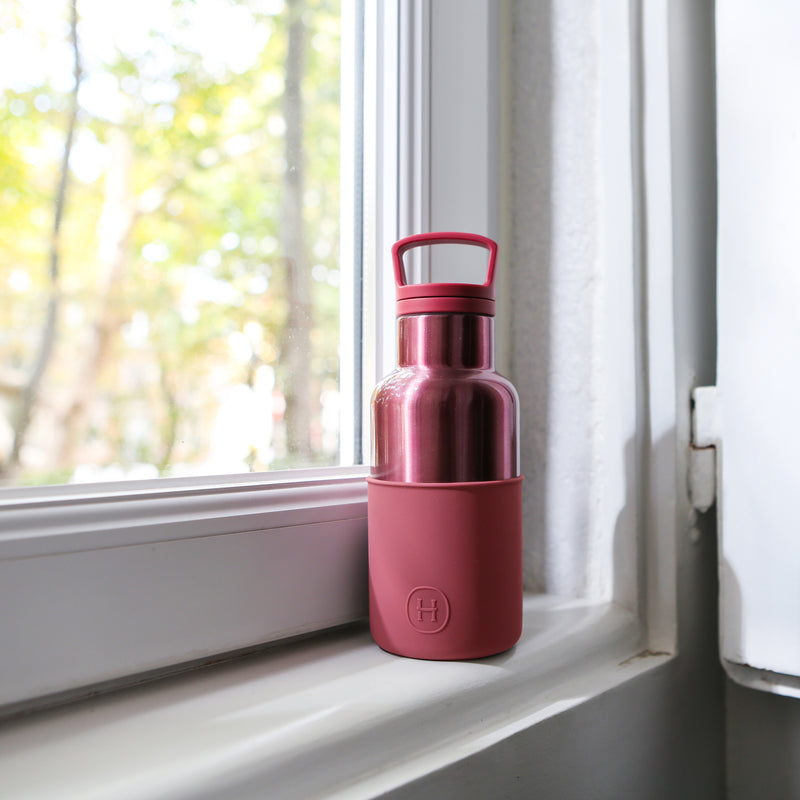 Rose Gold-WineRed 12 Oz, HYDY - Water bottles, 18/8 (304) Stainless Steel, BPA Free, Reusable
