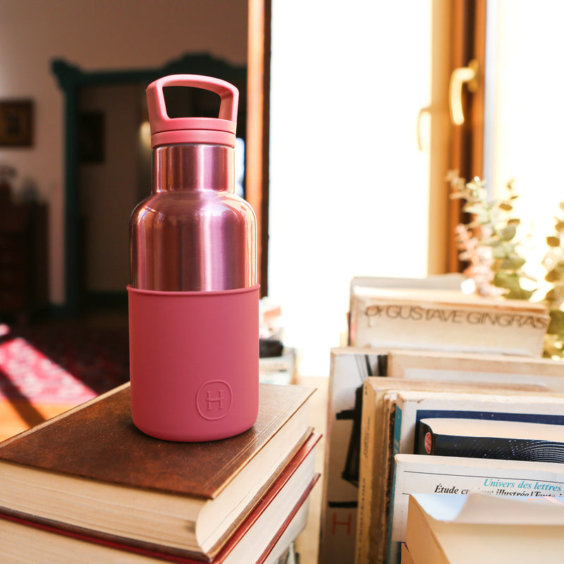 Rose Gold-WineRed 12 Oz, HYDY - Water bottles, 18/8 (304) Stainless Steel, BPA Free, Reusable