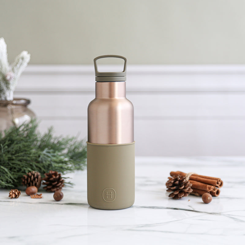 Metallic Fir-Army Green 16 Oz - HYDY® Reusable Water Bottles With Infuser