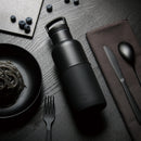 Black-Ink Black 16 Oz, HYDY - Water bottles, 18/8 (304) Stainless Steel, BPA Free, Reusable