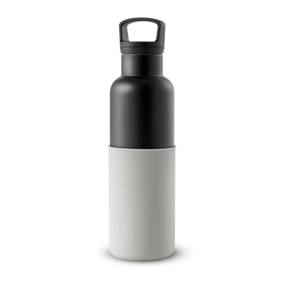 Black-Cloudy Grey 20 Oz, HYDY - Water bottles, 18/8 (304) Stainless Steel, BPA Free, Reusable