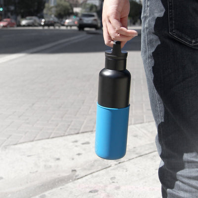 Black-Blue 20 Oz, HYDY - Water bottles, 18/8 (304) Stainless Steel, BPA Free, Reusable