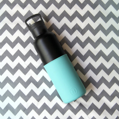 Black-Arctic Blue 20 Oz, HYDY - Water bottles, 18/8 (304) Stainless Steel, BPA Free, Reusable