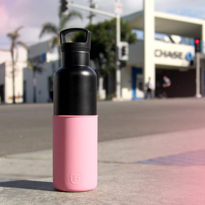 Black-Rose Pink 20 Oz, HYDY - Water bottles, 18/8 (304) Stainless Steel, BPA Free, Reusable