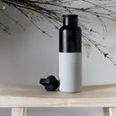 Black-Cloudy Grey 20 Oz, HYDY - Water bottles, 18/8 (304) Stainless Steel, BPA Free, Reusable