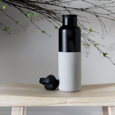 Black-Cloudy Grey 20 Oz, HYDY - Water bottles, 18/8 (304) Stainless Steel, BPA Free, Reusable