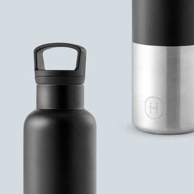 Black-Stainless natural silver 20 Oz, HYDY - Water bottles, 18/8 (304) Stainless Steel, BPA Free, Reusable