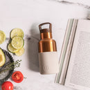 Bronze Gold-Eucalyptus 12 Oz, HYDY - Water bottles, 18/8 (304) Stainless Steel, BPA Free, Reusable