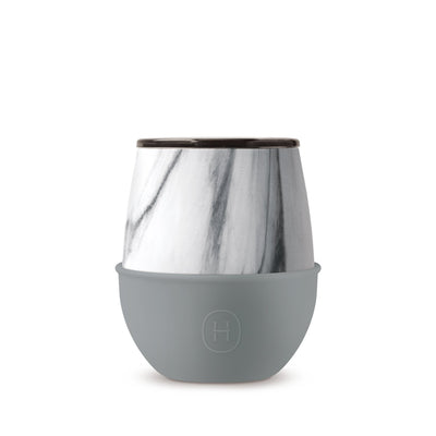 White Marble Tumbler-Fjord 8 OZ, HYDY - Water bottles, 18/8 (304) Stainless Steel, BPA Free, Reusable