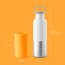White-Pumpkin Orange 20 Oz, HYDY - Water bottles, 18/8 (304) Stainless Steel, BPA Free, Reusable