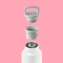 White-Rose pink 20 Oz, HYDY - Water bottles, 18/8 (304) Stainless Steel, BPA Free, Reusable