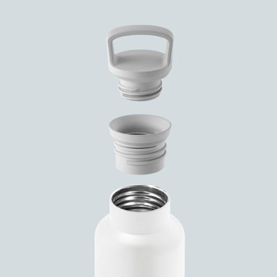 White-Stainless natural silver 20 Oz, HYDY - Water bottles, 18/8 (304) Stainless Steel, BPA Free, Reusable