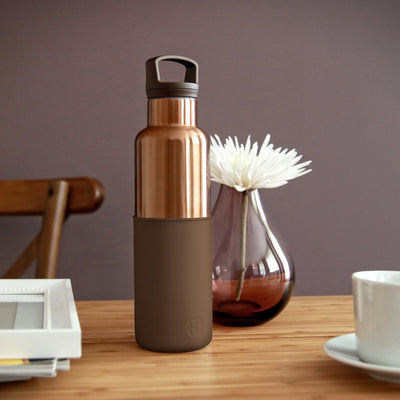 Bronze Gold-Mocha 20 Oz, HYDY - Water bottles, 18/8 (304) Stainless Steel, BPA Free, Reusable